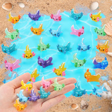 35 PCS Tiny Resin Axolotl, Colorful Mini Resin Axolotl Figurines Charms Tiny Ani