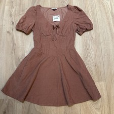 American Eagle Women's V-Neck Corduroy Mini Dress Sz XS Corset Cottagecore Pink
