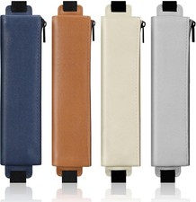 Elastic Pen Holder for Notebook, 4-Pack PU Leather Pencil Case with