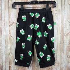 Sanrio KeroKeropiKeroppi Short Pants Black Green Frogs Stretch Comfy Size 120/53
