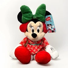 Disney Minnie Mouse Christmas Holiday Plush 15" NWT 2022 Just Play Logo