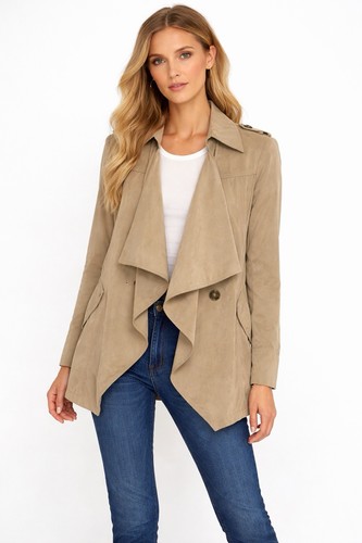 Alexander McQueen, Giacca trench ALEXANDER MCQUEEN kaki cascata drappeggio anteriore M = 8/10 VINTAGE