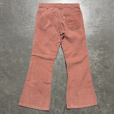 Vintage 70s Levi's 663 Bell Bottom Corduroy Pants USA White Tab 32x31 Salmon