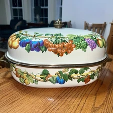 Kensington Garden Tabletops Unlimited Vitro Ceramic Roasting Fruits 1970's Vtg