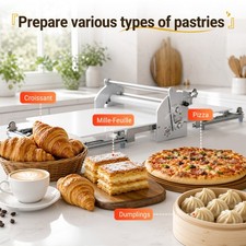 Commercial Electric Dough Sheeter 40 Inch, Stainless Steel Pastry Roller Machine