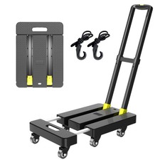Folding Hand Truck, 500 LBS Heavy Duty Foldable Dolly Cart with Wheels, Teles...