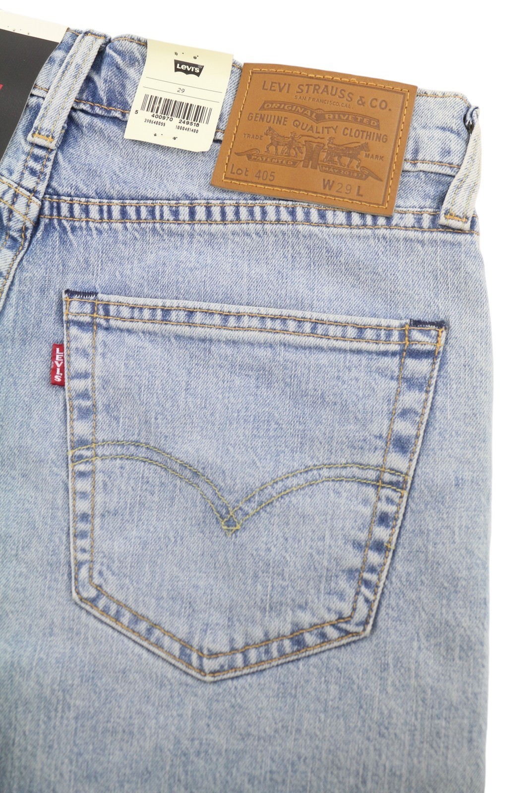 Levi's 405 Men's Shorts W29 Denim Blue Faded Zip Front Big E image 6
