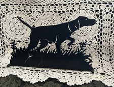 Pointer Dog Metal Silhouette Table Decoration
