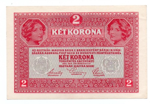 Austria Hungary 2 kronen korona 1917 (1919) / AUNC - Picture 2 of 2