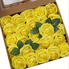 25pcs Silk Roses Artificial Flowers Realistic Bouquet Home Decor Xmas Gifts US