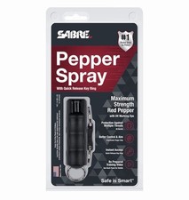 SABRE Pepper Spray Keychain, 25 Bursts of Maximum Police Strength OC Spray,
