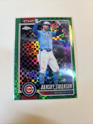 DANSBY SWANSON 2025 TOPPS CHROME GREEN GEOMETRIC REFRACTOR 97/99 #187 CUBS