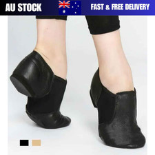 Jazz Shoe, Genuine Leather Slip On Modern Jazz Dance Shoes for Kids Adult