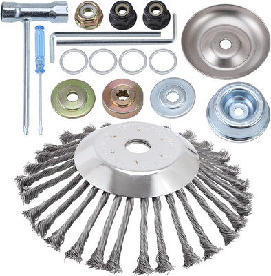 10 Inch Rotary Steel Wire Brush Cutter Trimmer Head Weed Blade Cutter with Adapt