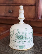 Meissen Glocke Porzellan Tischglocke indisch gr&uuml;n reich 1. Wahl H&ouml;he 11cm