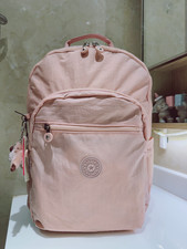 Kipling Seoul Extra Grande 17" Mochila para Portátil Bolsillos con Cremallera en Rosa Claro 47cm H