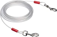 Tie-Out Cable for Dogs up to 90 lbs, 25 feet, White