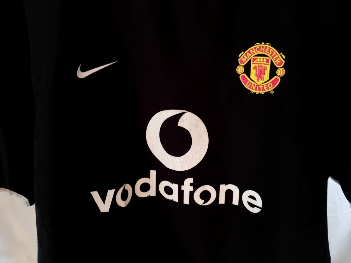 Nike マンチェスターユナイテッド vodafone ノースリーブ　ジャージ Manchester United Nike 2002-03 Away Jersey Black Vodafone