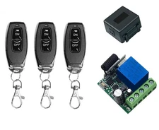 DC 5V-60V Wireless Remote Switch 433Mhz 1-Channel Relay with 3 Transmitters