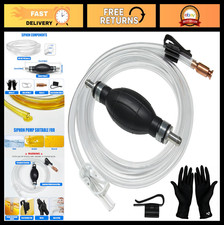 Manual Fuel Transfer Pump with 10ft PVC Siphon Hose for Gas, Oil, Diesel, Liquid