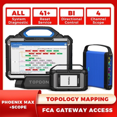 TOPDON Phoenix Max J2534 ECU Programming Bi-Directional OBD2 Scanner + 4CH Scope