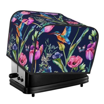Toaster Cover 4 Slice Hummingbird Iris Flower Waterproof Appliance Cover with...