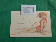 Vintage Playboy Vargas 1973 Fall Girl Pinup Page Pendant Charm Stickers Lot of 7