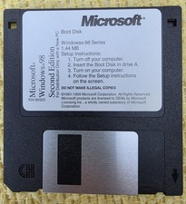 Microsoft Windows 98 Second Edition Boot Disk 3.5" 1.44MB Floppy, MPN X03-68930
