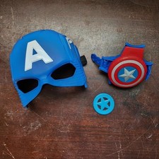 Captain America Mask And Wrist Strap Disc Firing Toys Kids Cosplay Costume