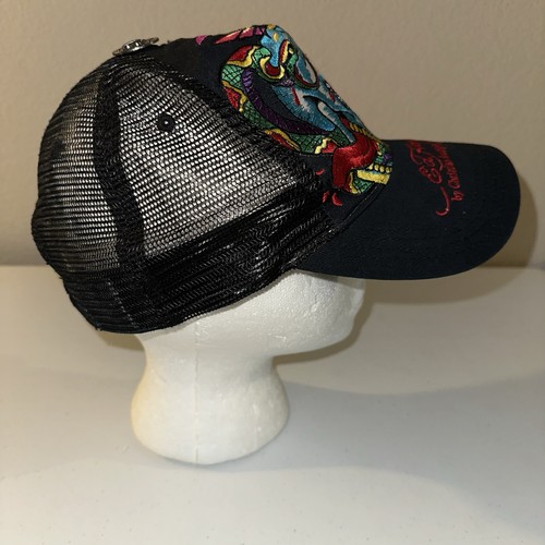 Ed Hardy Trucker Hat Vintage Y2K by Christian Audigier SnapBack Embroidered - Picture 3 of 10