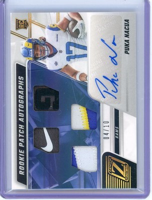 PUKA NACUA - 2023 Panini Zenith Quad Rookie Patch Auto Swoosh /10 NIKE
