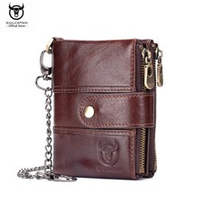 BULLCAPTAIN Men's Genuine Leather Wallet Rfid Function High Quality Leather Fash