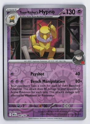 Team Rocket's Hypno - DRI #080/182 SV10: Destined Rivals Reverse Holofoil NM