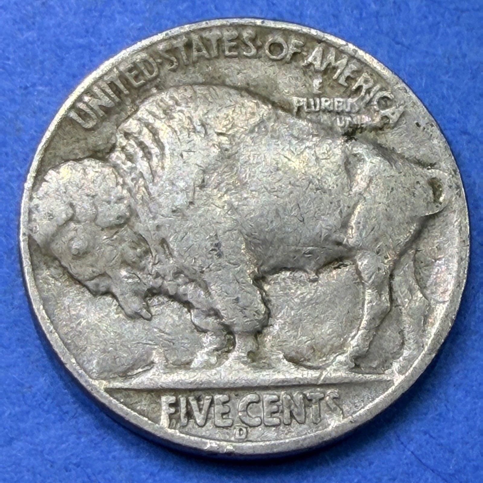 1936-D Buffalo Nickel 5C F Fine Full Date Denver Mint Indian Head US Coin