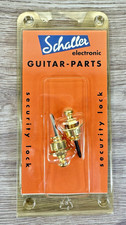 Vintage Schaller Guitar Strap Security Lock System Pair Gold Made in Germany NOS