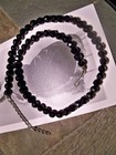 rare whitby CUT necklace vintage mourning jewelry men women french faux jet bead — photo 10
