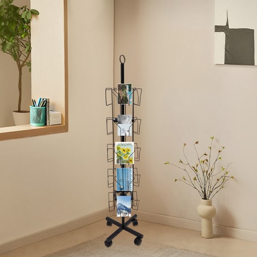 Greeting Cards Display Rack 20-Pocket Rotating Postcard Stand Rack with ...