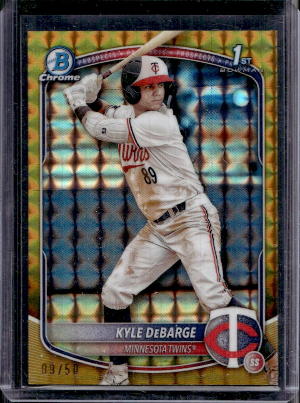 2025 Bowman Kyle DeBarge Chrome Gold Geometric Refractor 1st #/50 Twins