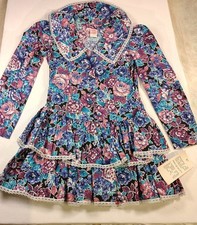 Vintage Miss Quality Floral Lace-Trim Peplum Dress Kids Size 8 New