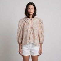 Maje Bluse Rosa Blumenmuster Baumwolle Gr. 40 FR Damen MFPCM00266