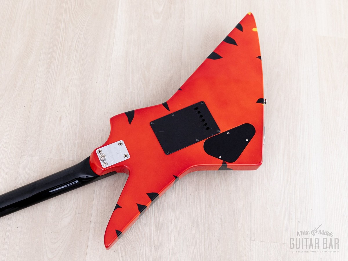 1984 Aria Pro II ZZ Deluxe Explorer Orange With Black Zebra
