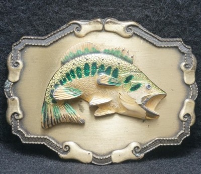 XA17126 SWEET VINTAGE 1978 RAINTREE ***FISH*** AQUATIC ARTWORK MENS BELT BUCKLE