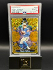 2024 Mosaic Justin Herbert Gold No Huddle /10 PSA 10