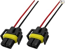 2 PCS H11 H9 H8 Female Adapter Wiring Harness, Nylon Pigtail Headlight Socket Pl