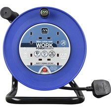 Masterplug 4 Socket Extension Lead 30m Cable Reel Power Extension Outdoor Indoor