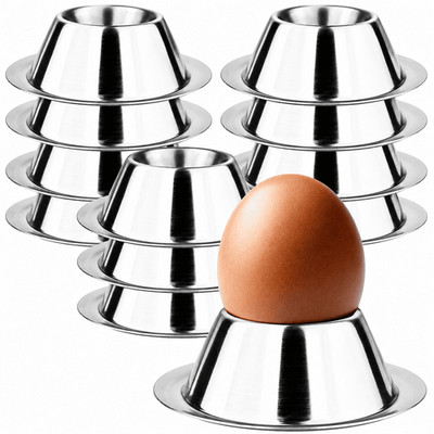 Eierbecher Set Edelstahl Eier Becher Metall Frühstück Eierhalter Eierständer