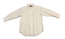 Vintage Polo Ralph Lauren Oxford Shirt Mens 16.5 Off White Button Down Yarmouth