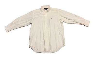 Vintage Polo Ralph Lauren Oxford Shirt Mens 16.5 Off White Button Down Yarmouth