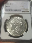 1896-O Morgan Silver Dollar $1 Coin - Certified NGC AU55 Looks UNC Spread Coin