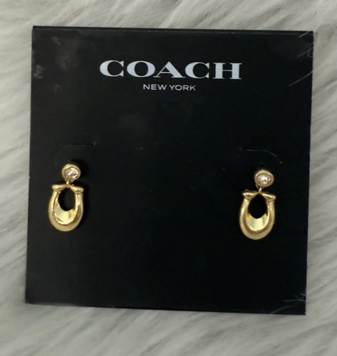 Neu mit Etikett Coach Signatur goldfarbene Ohrhänger neu Geschenk 65 $ - Bild 5 von 7